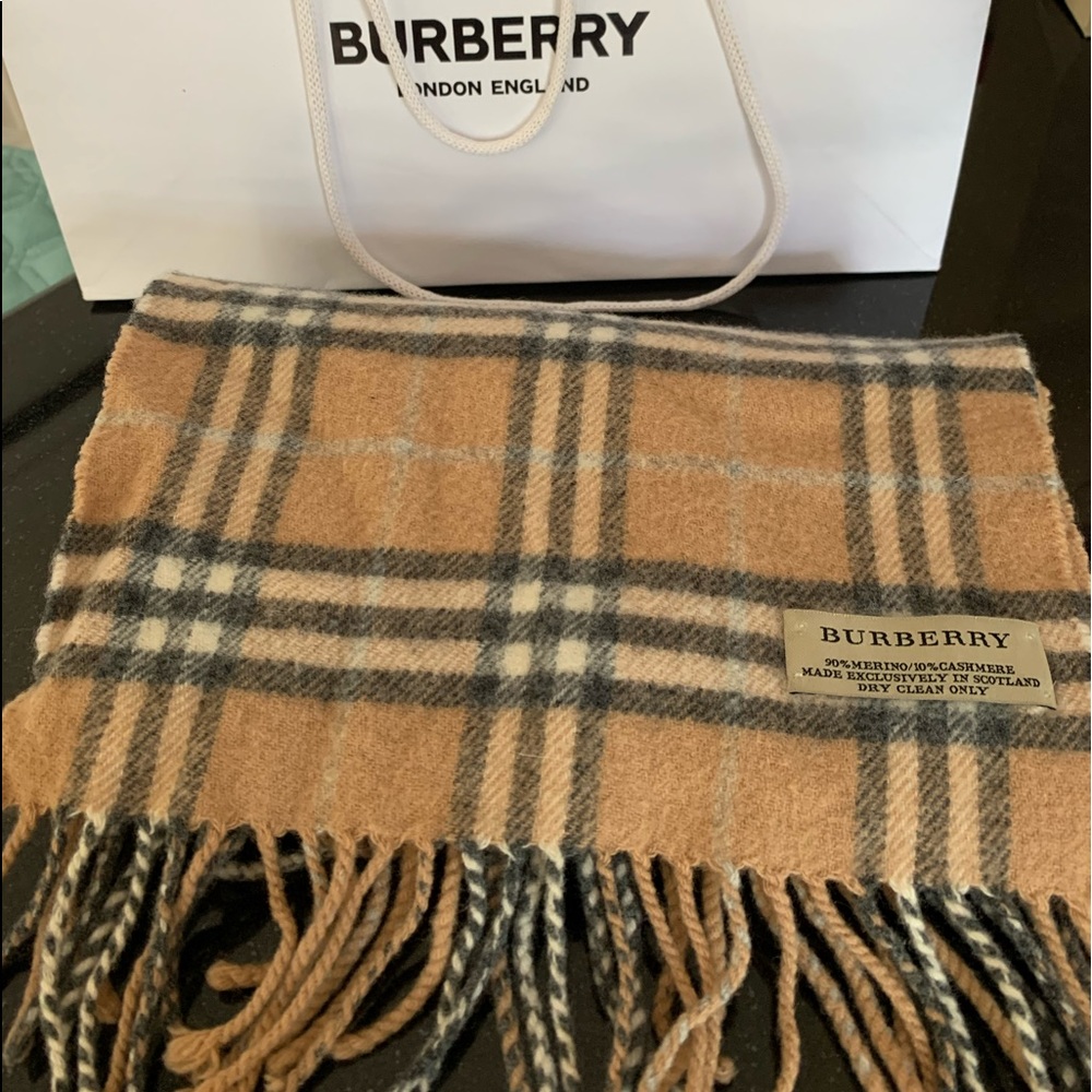 Burberry Brand Classic Wool Plaid Scarf